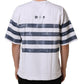 White Blue Stripe Cotton Short Sleeve T-shirt