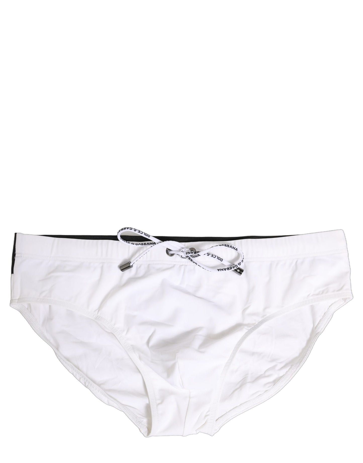 White Stretch Drawstring Swim Brief Swimwear
