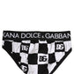 Black White Logo Checkered Midi Brief Underwear
