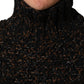 Brown Wool Knit Turtleneck Pullover Sweater