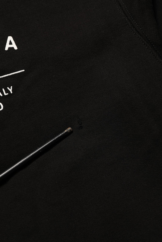 Black Cotton Logo Print Sweatshirt Sweater