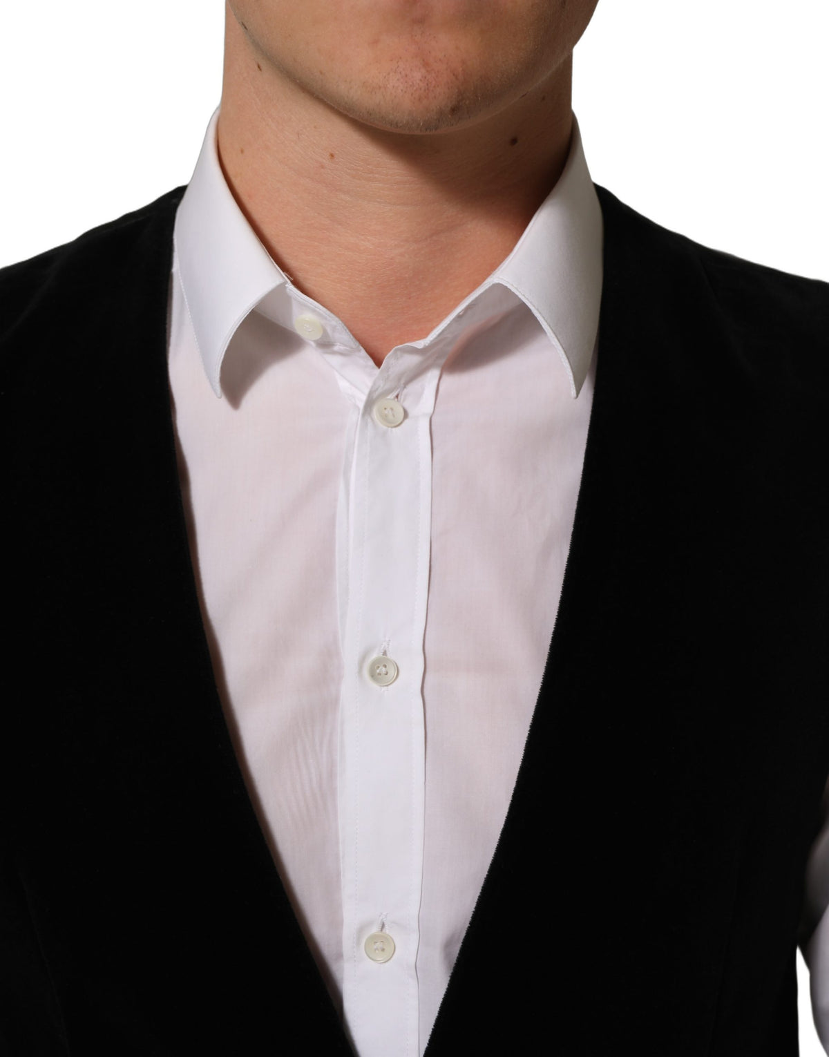 Black Wool Blend Waistcoat Formal Dress Vest