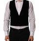 Black Wool Blend Waistcoat Formal Dress Vest