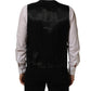 Black Wool Stretch Waistcoat Formal Vest