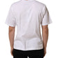 White Logo Round Neck Short Sleeves T-shirt