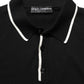 Black Cotton Collared Short Sleeves Men Polo T-shirt
