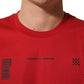 Red Cotton Graphic Print Crew Neck T-shirt