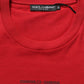 Red Cotton Graphic Print Crew Neck T-shirt