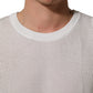 White Silk Crew Neck Sleeveless tank T-shirt
