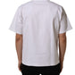 White Cotton Short Sleeves Crew Neck T-shirt