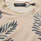 Beige Cotton Graphic Print Crew Neck  T-shirt