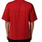 Red Cotton Graphic Print Crew Neck T-shirt