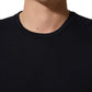 Black Cotton Short Sleeves Crew Neck T-shirt