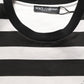 Black White Stripes Cotton Sleeveless T-shirt