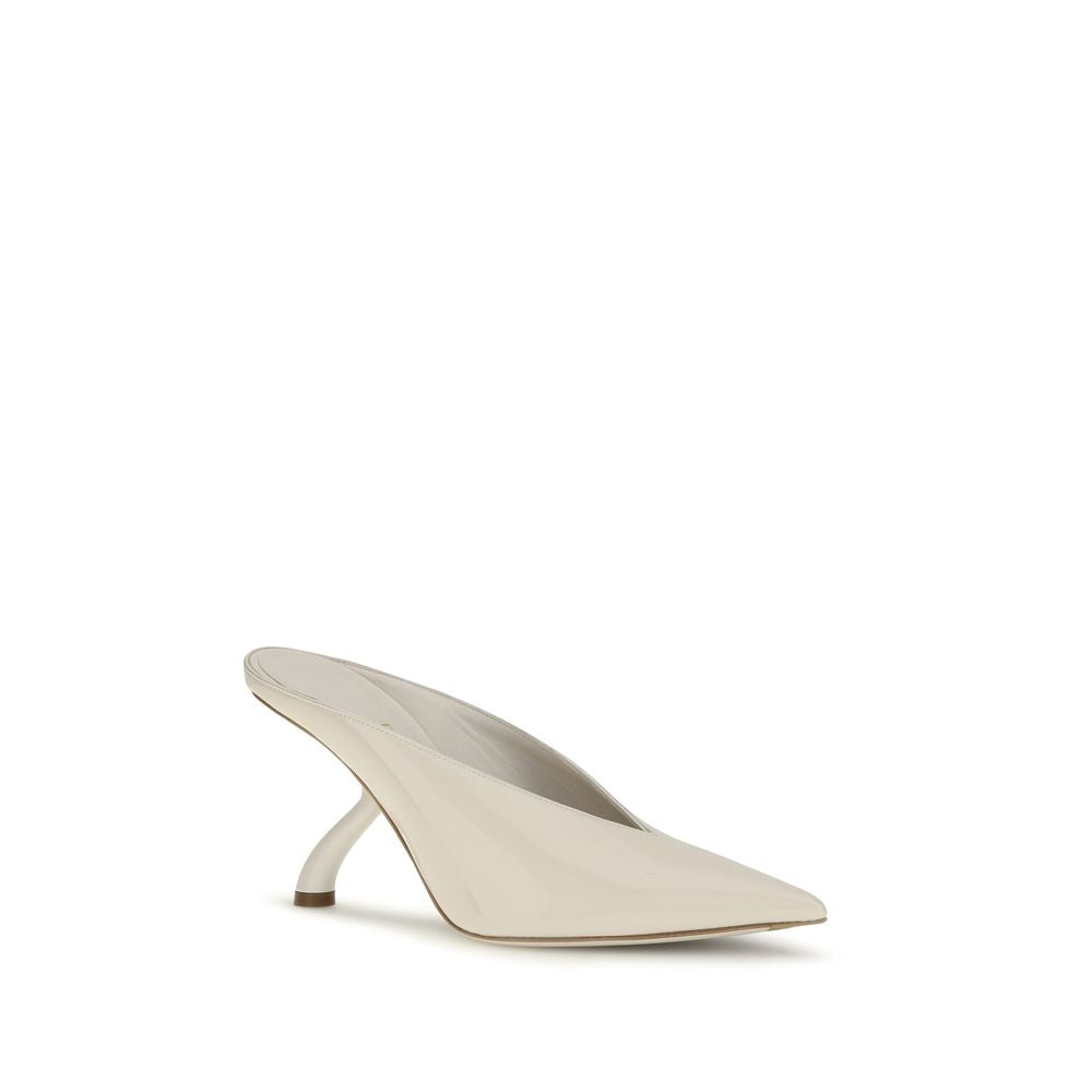 Beige Calf Leather Bos Taurus Mules