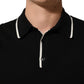 Black Cotton Collared Short Sleeves Polo T-shirt
