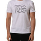 White DG Logo Print Short Sleeves Men T-shirt