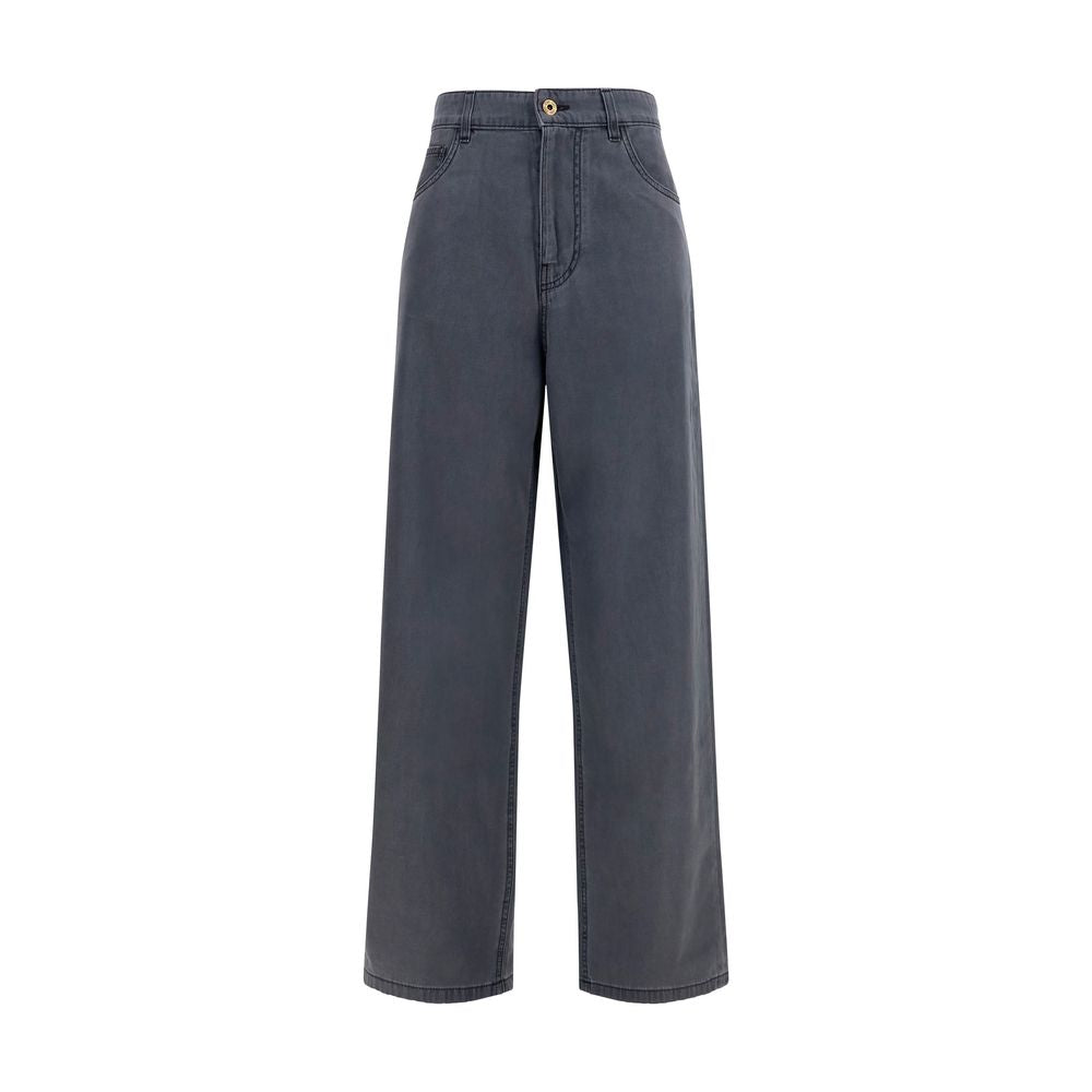 Black Cotton Straight-Leg Jeans