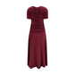 Bordeaux Viscose Casual Dress