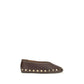 Brown Cotton Ballet Flats