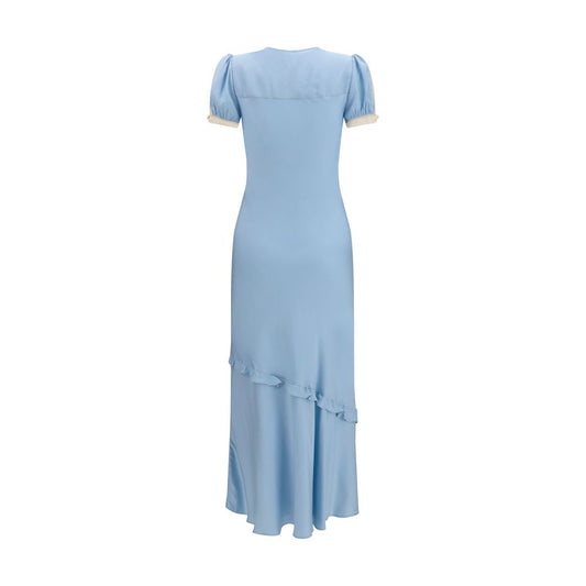 Blue Viscose Casual Dress