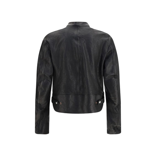 Black Buffalo Leather Bomber