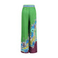 Multicolor Silk Casual Pants
