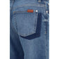 Blue Cotton Straight-Leg Jeans