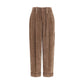 Brown Viscose Casual Pants