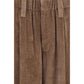 Brown Viscose Casual Pants