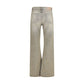 Gray Cotton Straight-Leg Jeans