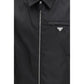 Black Recycled Polyamide Full-Length Jacket