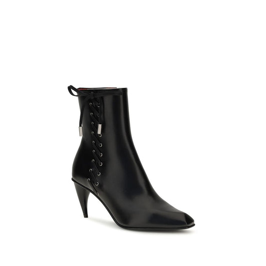 Black Calf Leather Bos Taurus Lace-Up Boots