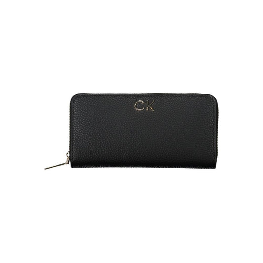 Black Polyester Womens Wallet