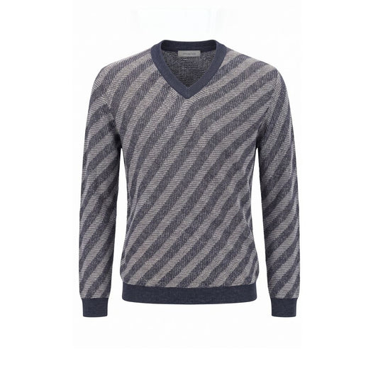Blue Linen Men Sweater