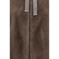 Brown Polyester Full-Length Jacket
