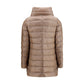 Beige Polyester Full-Length Jacket