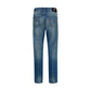 Blue Cotton Straight-Leg Jeans