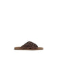 Brown Calf Leather Bos Taurus Flat Sandals