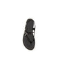 Black Calf Leather Bos Taurus Flat Sandals