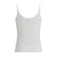White Cotton Sleeveles T-Shirt