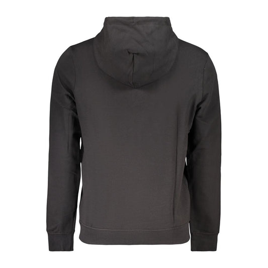 Black Cotton Men Hoodie