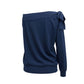 Blue Cotton Women Sweater
