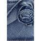Blue Cotton Mini Skirt