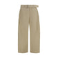 Beige Cotton Casual Pants