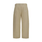 Beige Cotton Casual Pants