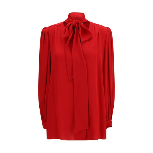 Red Silk Blouse