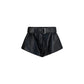 Black Lambskin Bermuda Shorts