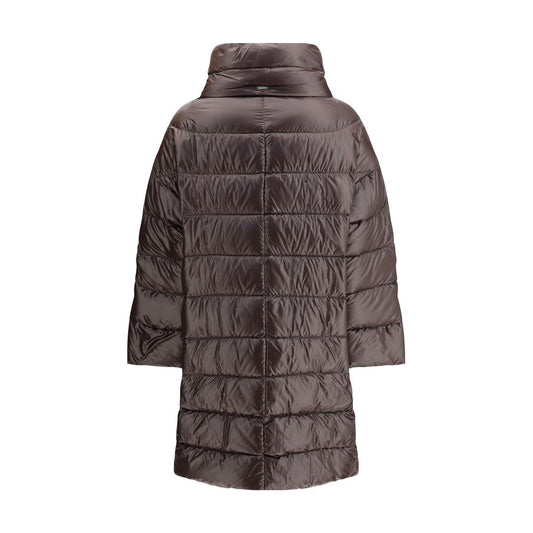 Brown Polyester Full-Length Jacket