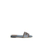 Blue Cotton Flat Sandals